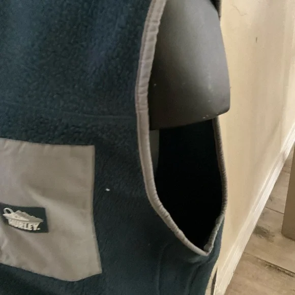 New Mens The Hurley pocket  Peak Fleece Vest Vest Full Zip Jacket Coat sizes - Picture 7 of 9